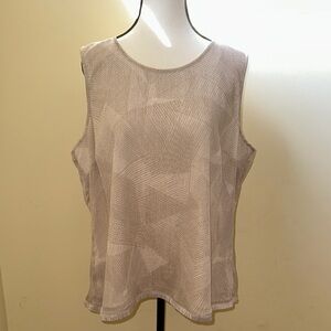 *NEW* Halston XL Women's Sleeveless Top in Cream - It Shines!